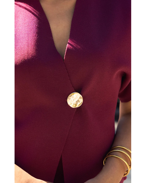 VESTE M COURTE BOUTON OR