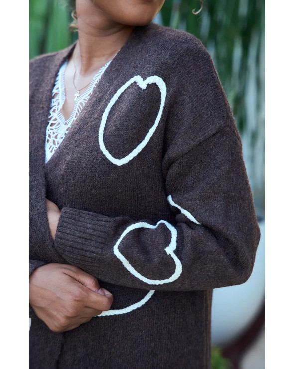 LONG GILET COEUR