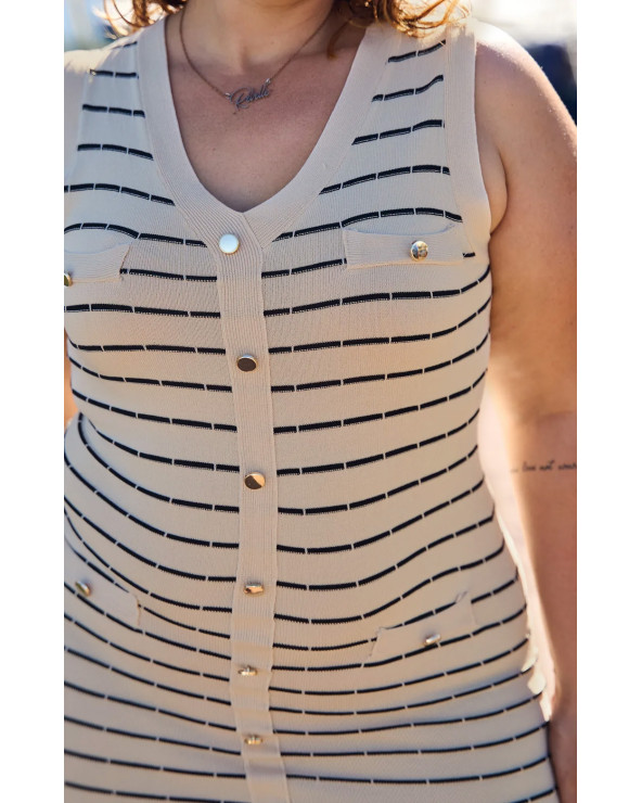 LONGUE ROBE MAILLE RAYE