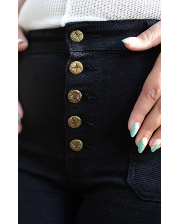 JEANS LARGE NOIR BORDE